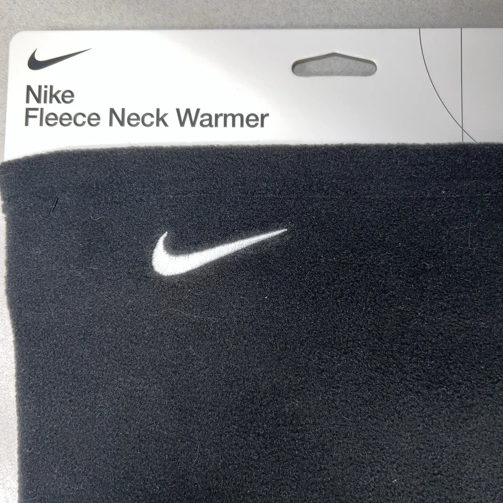 Nike‎ Fleece Neck Warmer Black White Running Gaiter Face Mask Scarf